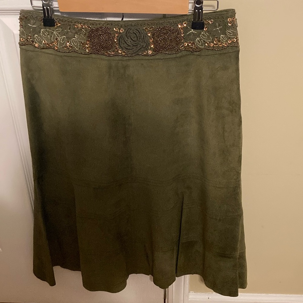 Lillie Rubin Suede/Leather Skirt